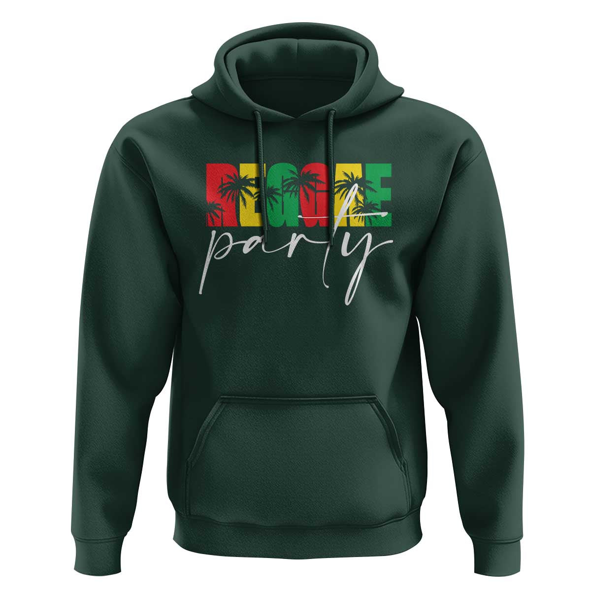 Reggae Party Hoodie Rastafari Jamaican Palm Tree Music - Wonder Print Shop