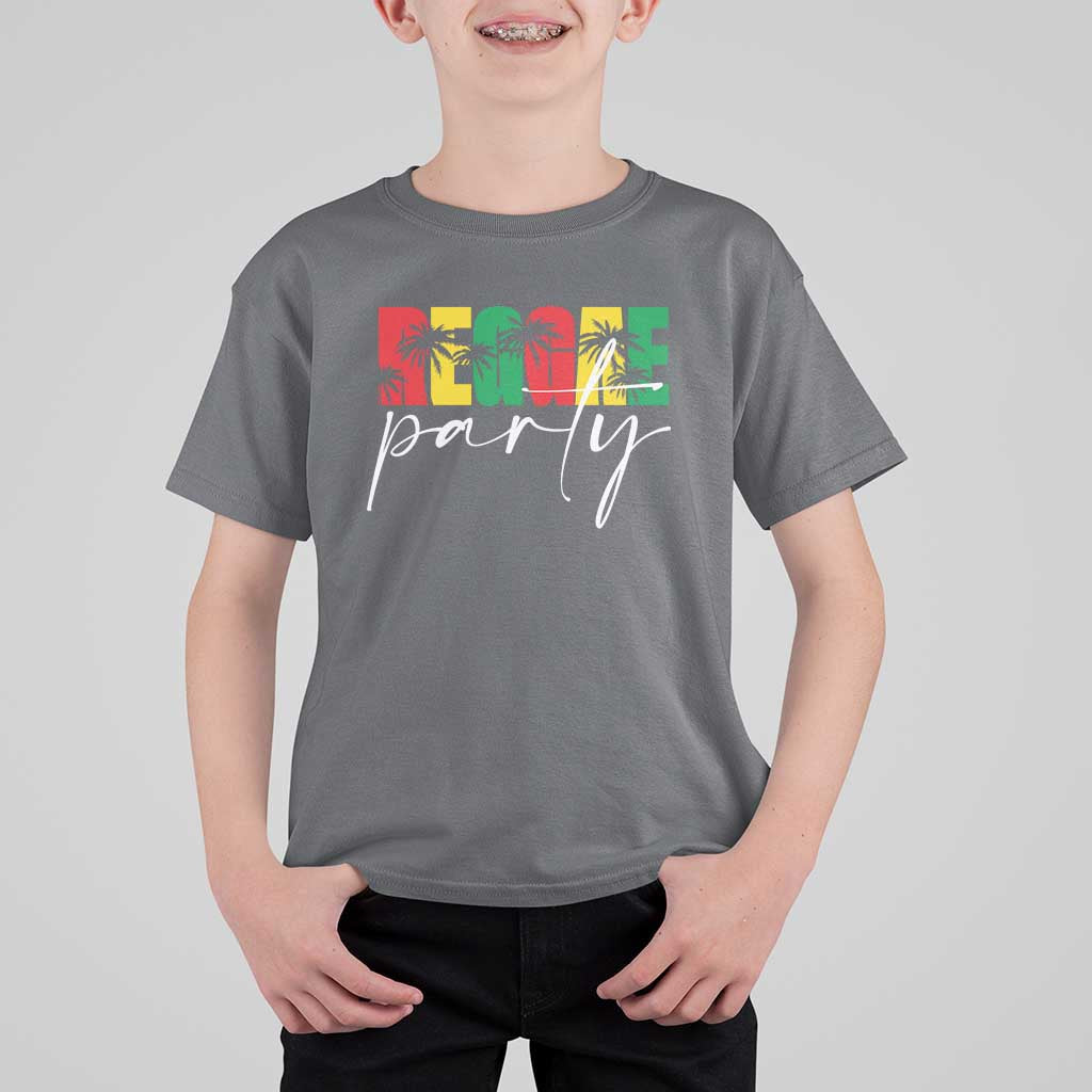 Reggae Party T Shirt For Kid Rastafari Jamaican Palm Tree Music - Wonder Print Shop
