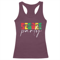 Reggae Party Racerback Tank Top Rastafari Jamaican Palm Tree Music - Wonder Print Shop
