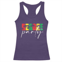 Reggae Party Racerback Tank Top Rastafari Jamaican Palm Tree Music - Wonder Print Shop