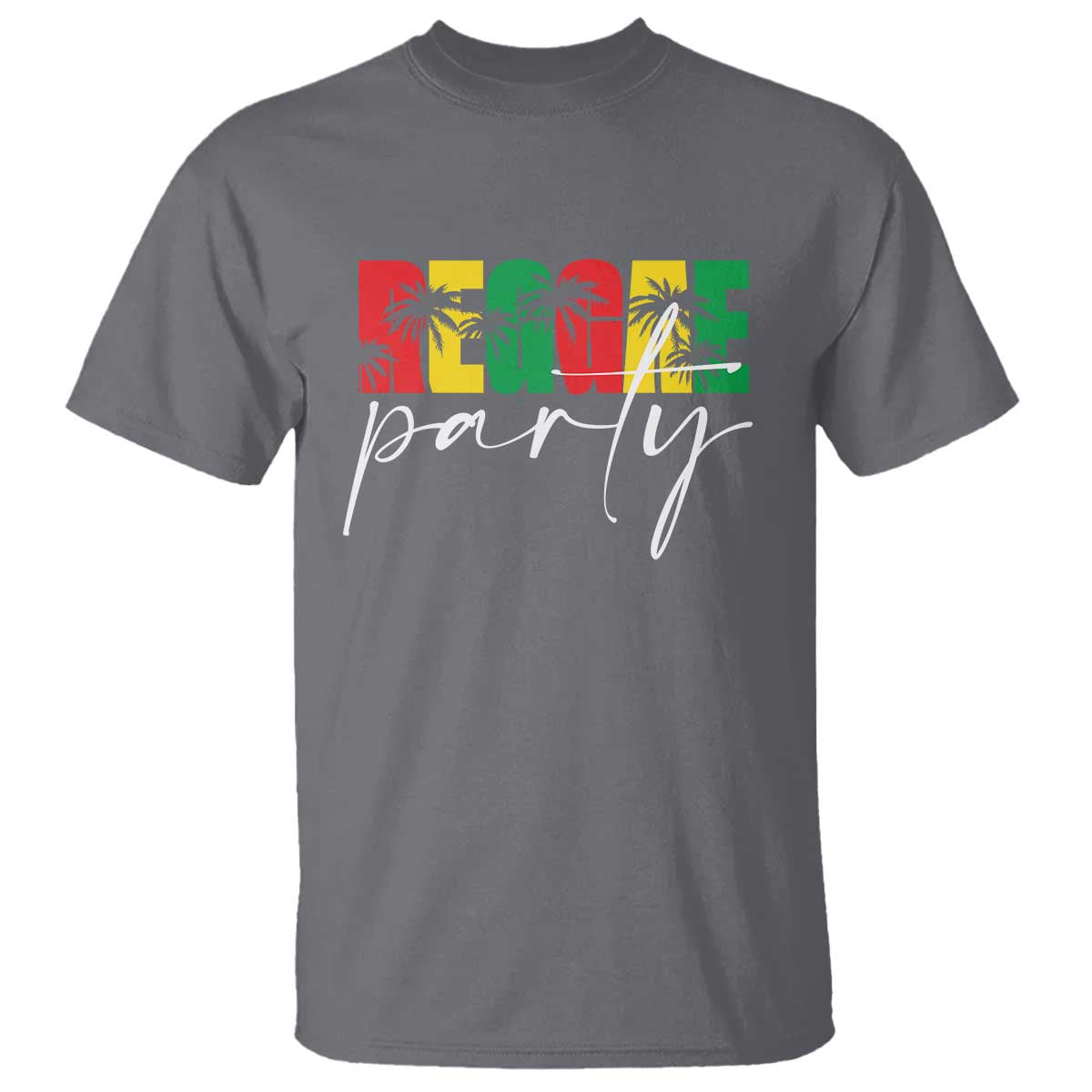 Reggae Party T Shirt Rastafari Jamaican Palm Tree Music - Wonder Print Shop