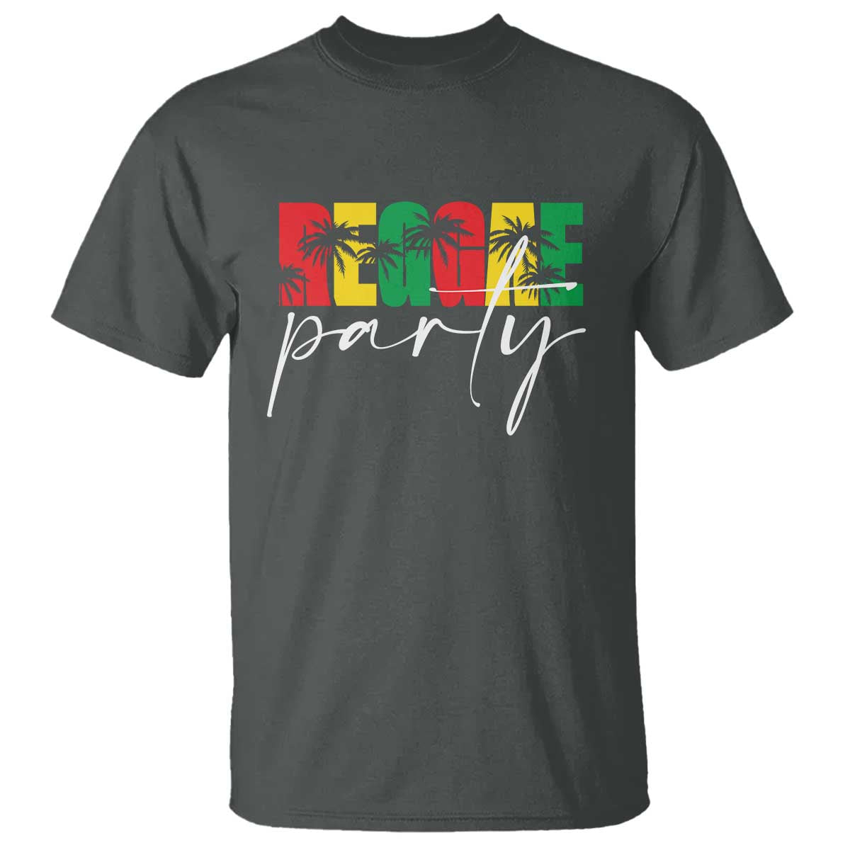 Reggae Party T Shirt Rastafari Jamaican Palm Tree Music - Wonder Print Shop