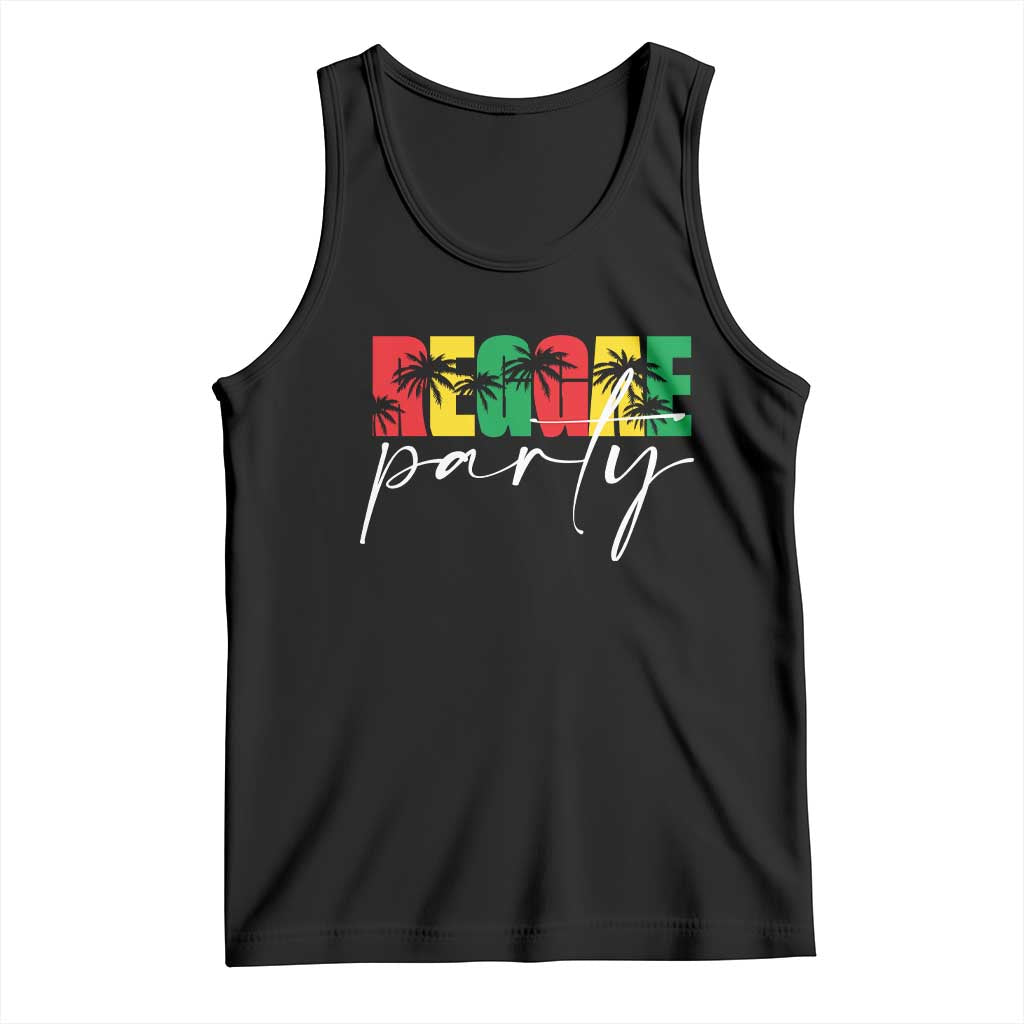 Reggae Party Tank Top Rastafari Jamaican Palm Tree Music - Wonder Print Shop