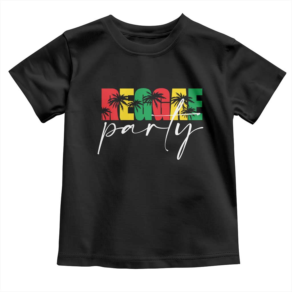 Reggae Party Toddler T Shirt Rastafari Jamaican Palm Tree Music - Wonder Print Shop