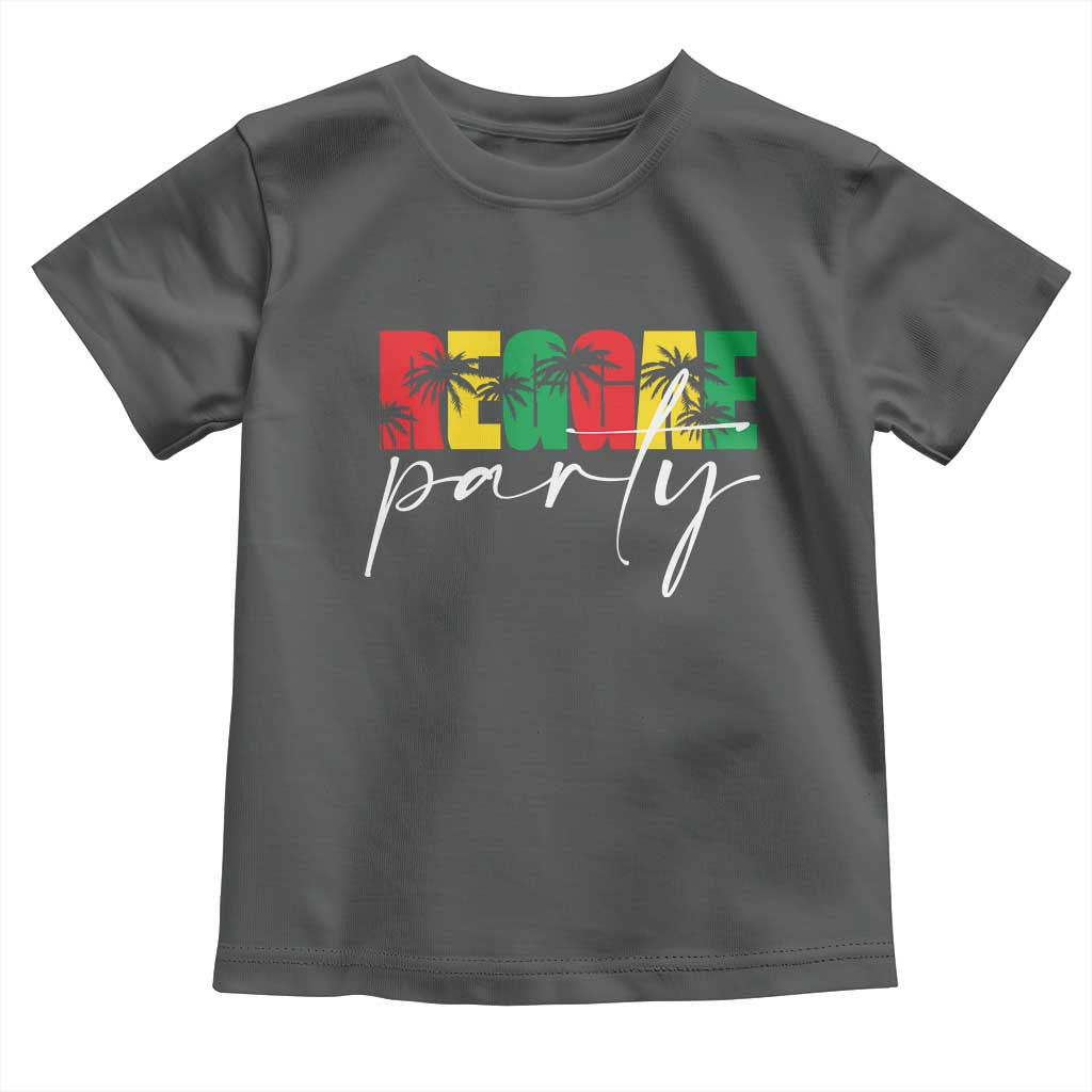 Reggae Party Toddler T Shirt Rastafari Jamaican Palm Tree Music - Wonder Print Shop