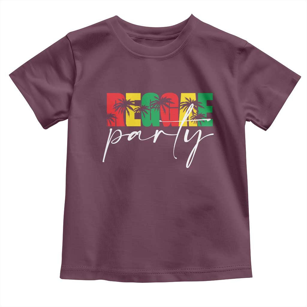 Reggae Party Toddler T Shirt Rastafari Jamaican Palm Tree Music - Wonder Print Shop