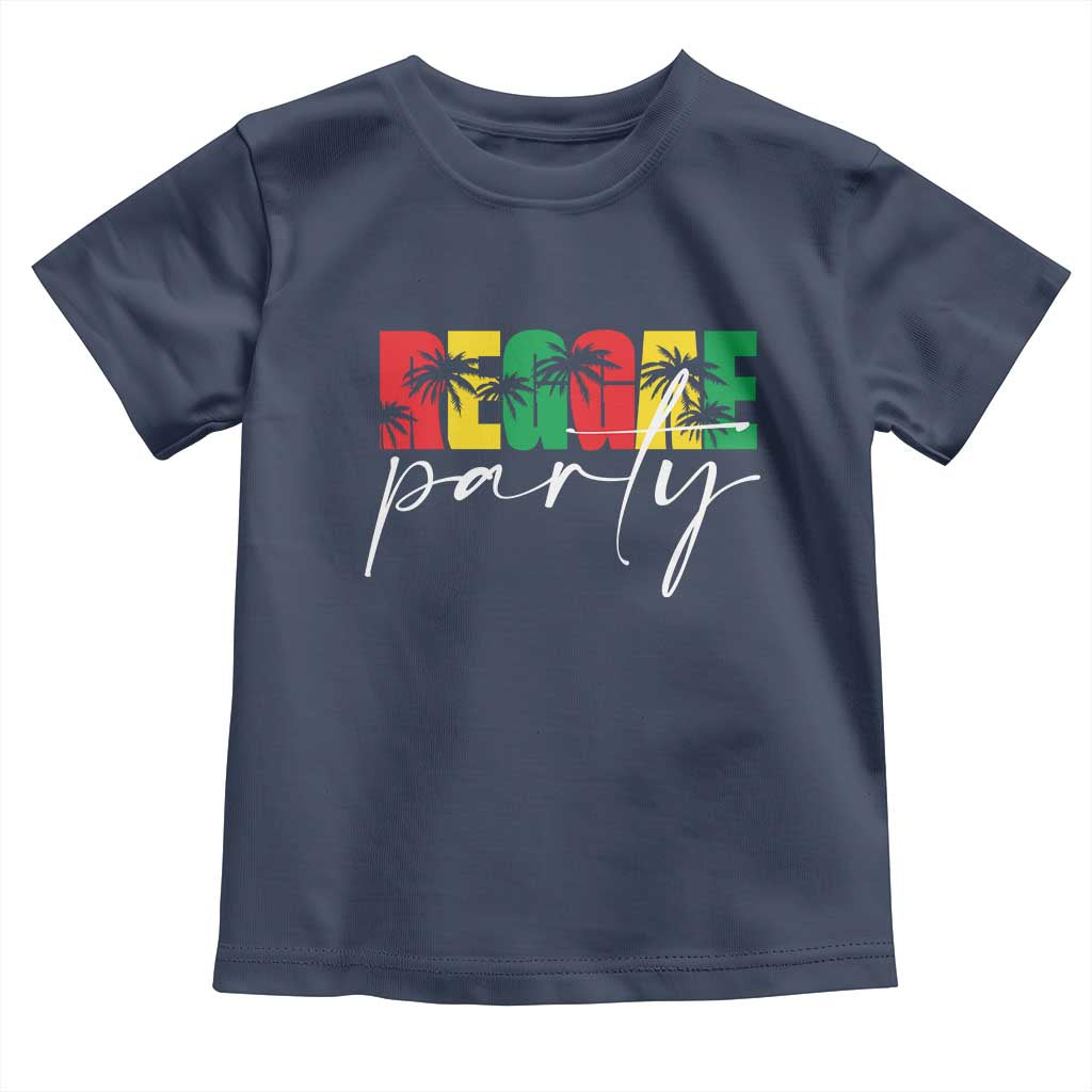 Reggae Party Toddler T Shirt Rastafari Jamaican Palm Tree Music - Wonder Print Shop