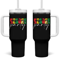 Reggae Party Tumbler With Handle Rastafari Jamaican Palm Tree Music - Wonder Print Shop
