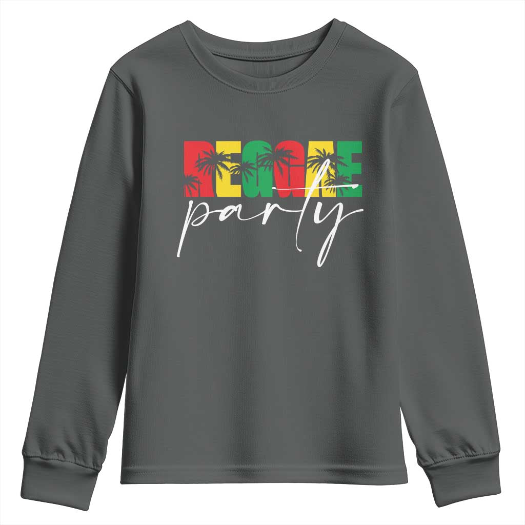 Reggae Party Youth Sweatshirt Rastafari Jamaican Palm Tree Music - Wonder Print Shop