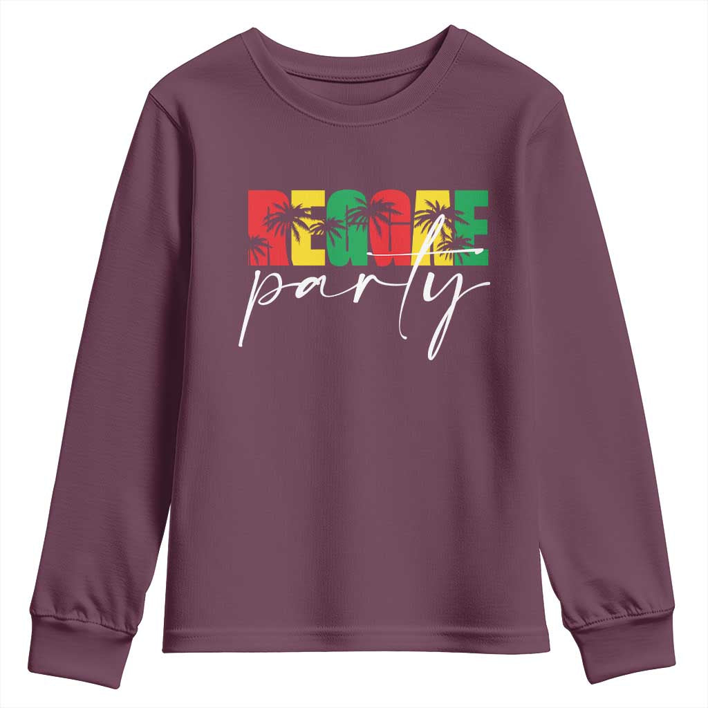 Reggae Party Youth Sweatshirt Rastafari Jamaican Palm Tree Music - Wonder Print Shop