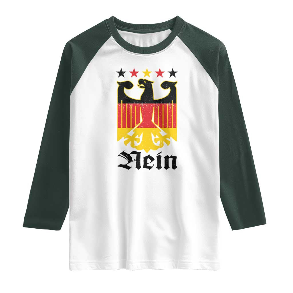 Funny German Eagle Raglan Shirt Vintage Nein No Germany Souvenir Oktoberfest - Wonder Print Shop