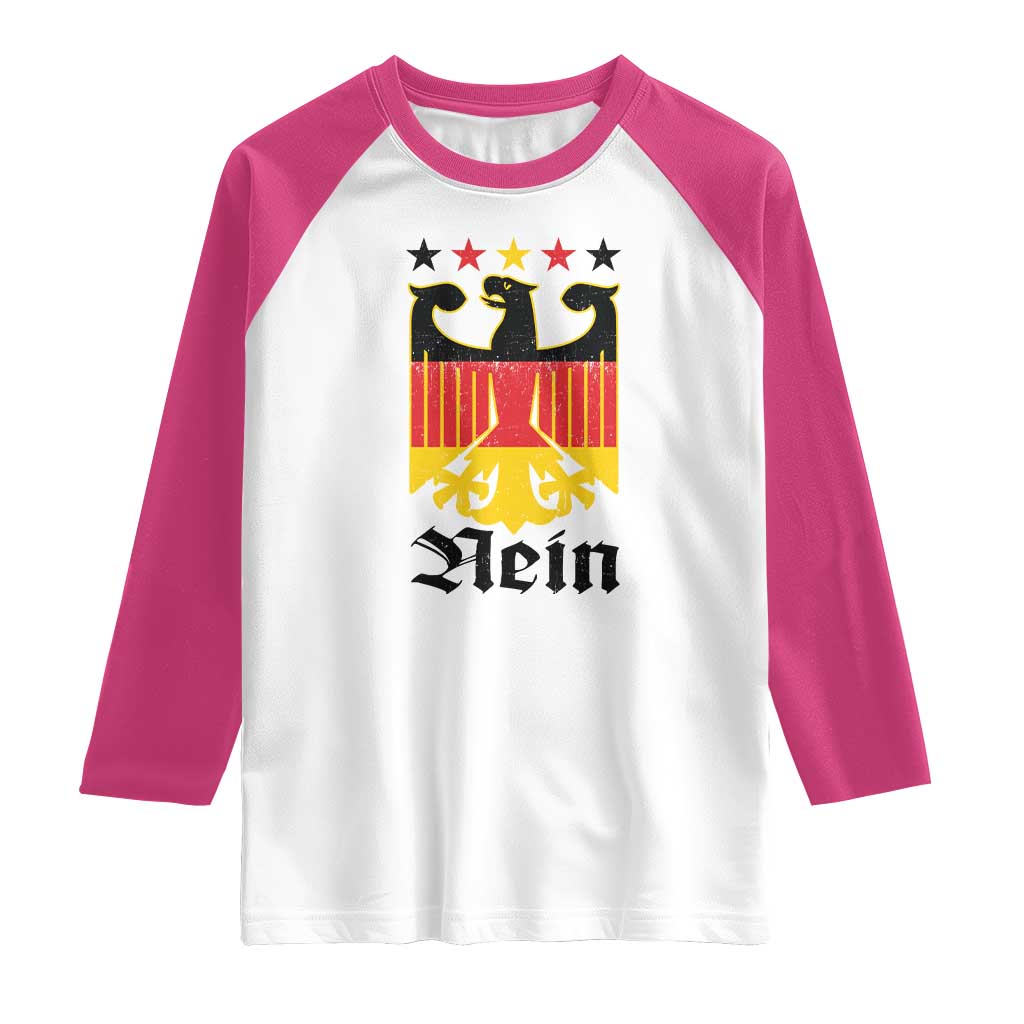Funny German Eagle Raglan Shirt Vintage Nein No Germany Souvenir Oktoberfest - Wonder Print Shop