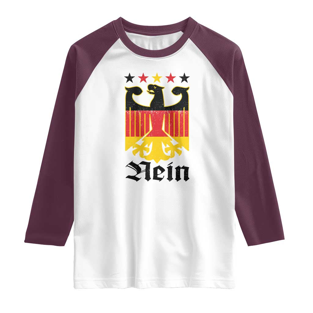 Funny German Eagle Raglan Shirt Vintage Nein No Germany Souvenir Oktoberfest - Wonder Print Shop