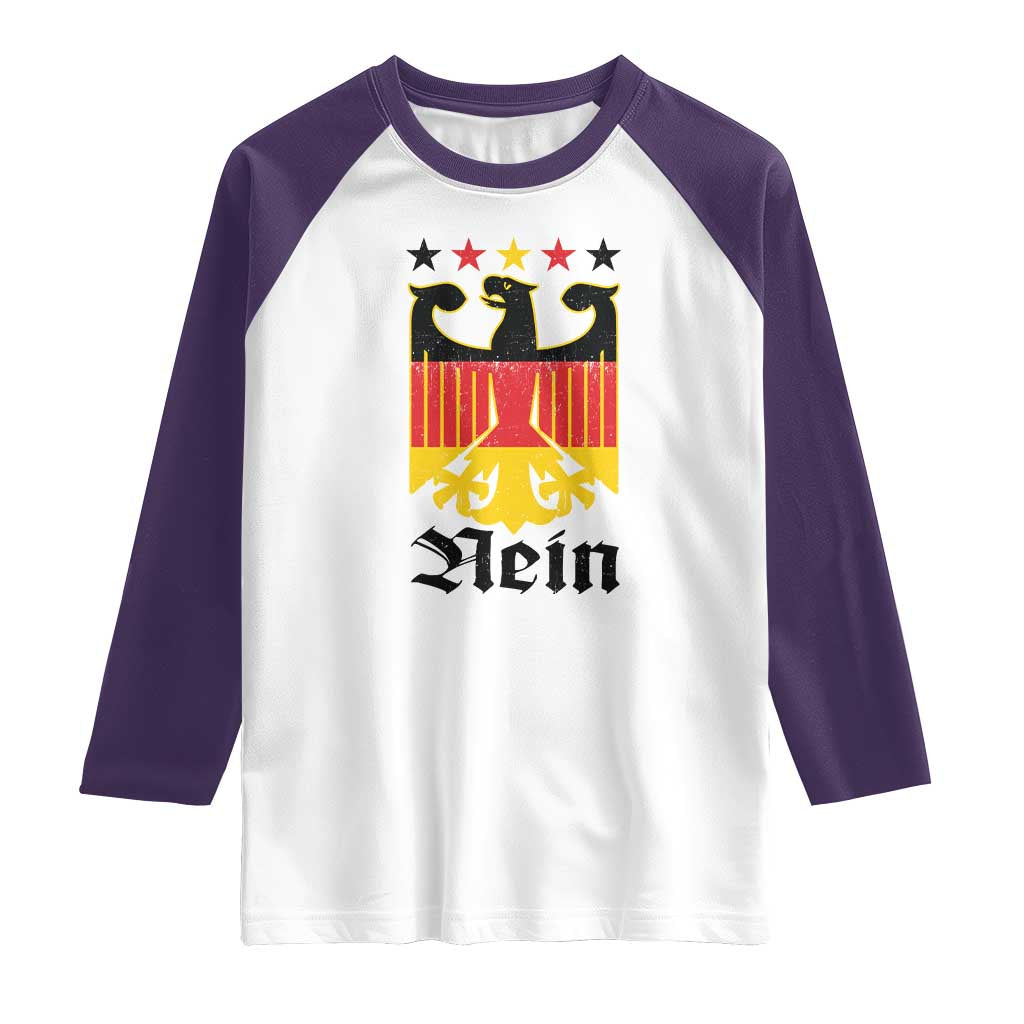 Funny German Eagle Raglan Shirt Vintage Nein No Germany Souvenir Oktoberfest - Wonder Print Shop