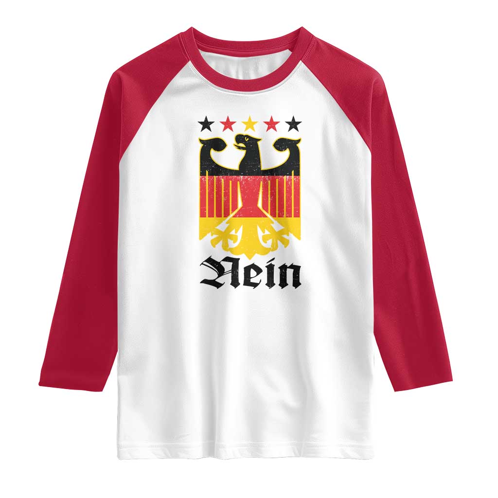 Funny German Eagle Raglan Shirt Vintage Nein No Germany Souvenir Oktoberfest - Wonder Print Shop
