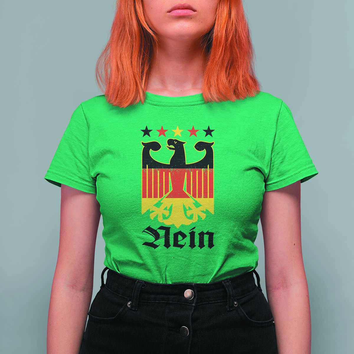 Funny German Eagle T Shirt For Women Vintage Nein No Germany Souvenir Oktoberfest - Wonder Print Shop