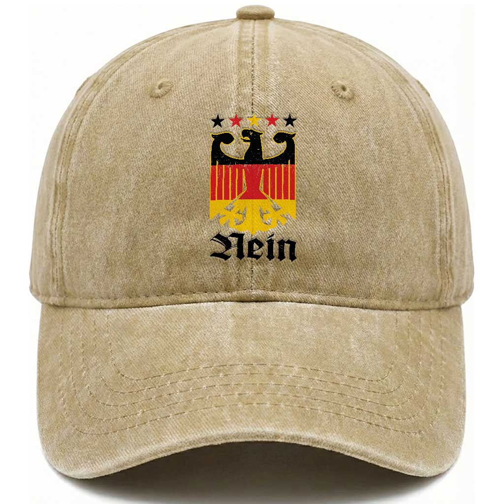 Funny German Eagle Washed Cotton Baseball Cap Vintage Nein No Germany Souvenir Oktoberfest
