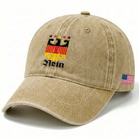 Funny German Eagle Washed Cotton Baseball Cap Vintage Nein No Germany Souvenir Oktoberfest