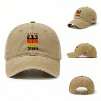 Funny German Eagle Washed Cotton Baseball Cap Vintage Nein No Germany Souvenir Oktoberfest