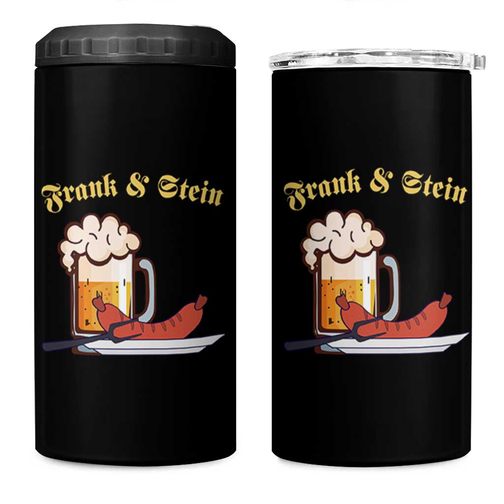 Funny Frank & Stein 4 in 1 Can Cooler Tumbler German Beer Drinking Oktoberfest Sausage - Wonder Print Shop