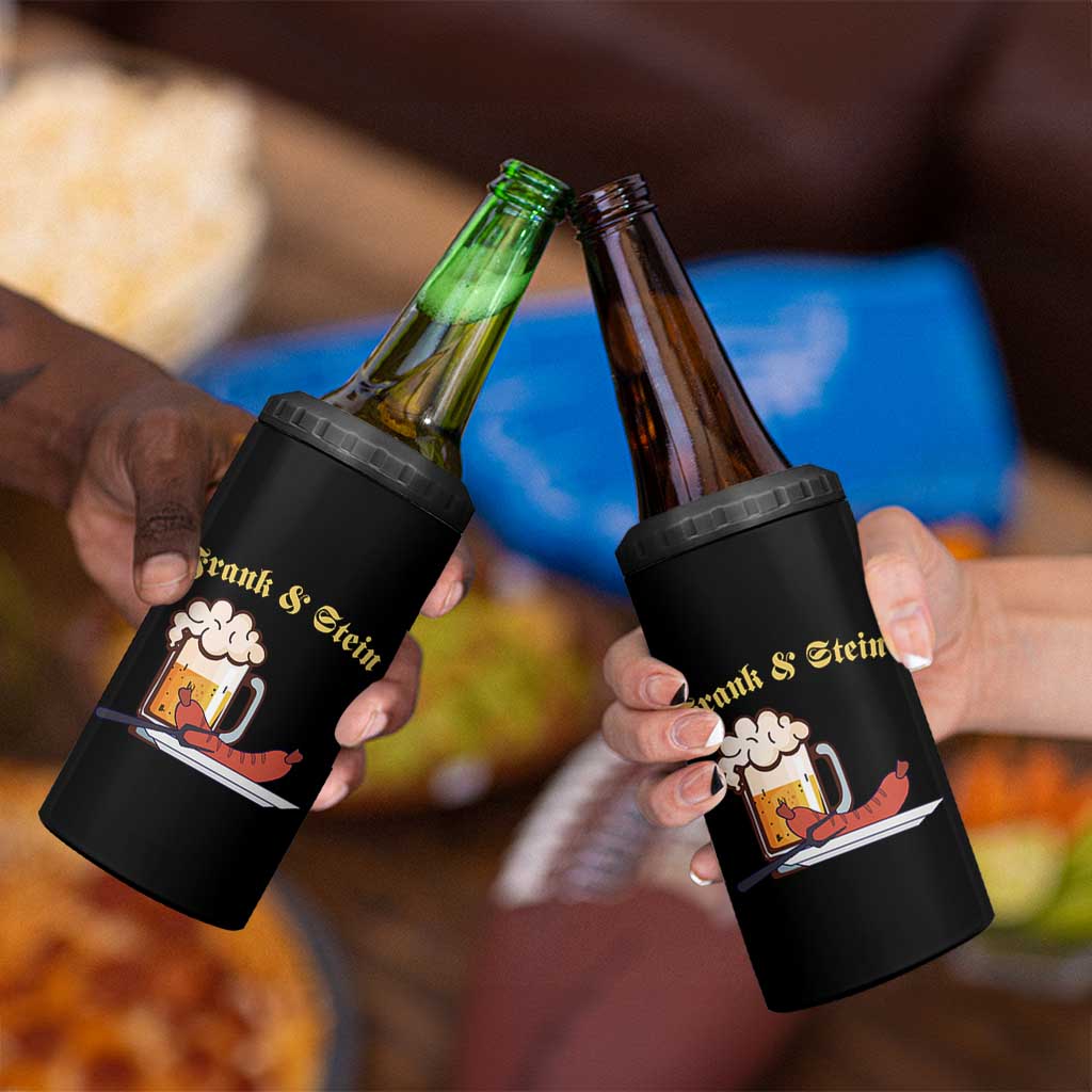 Funny Frank & Stein 4 in 1 Can Cooler Tumbler German Beer Drinking Oktoberfest Sausage - Wonder Print Shop