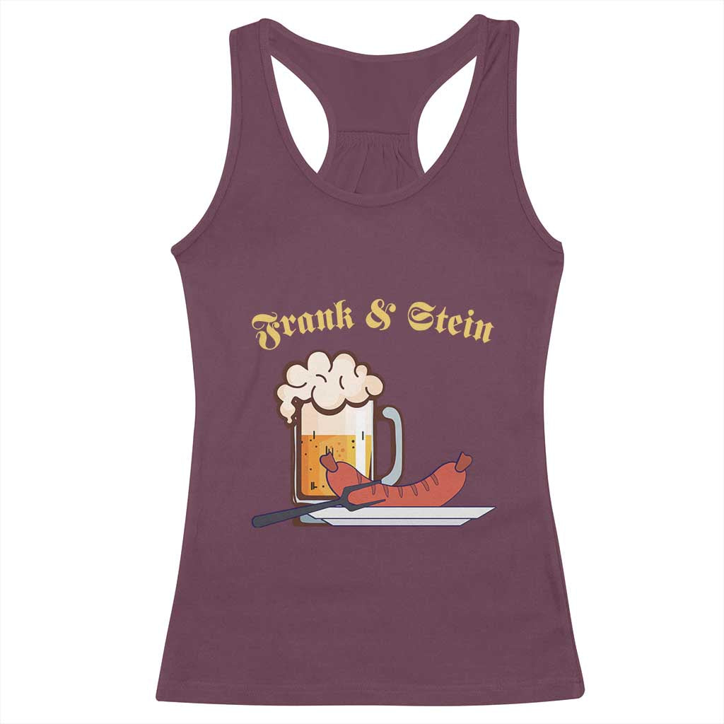 Funny Frank & Stein Racerback Tank Top German Beer Drinking Oktoberfest Sausage - Wonder Print Shop