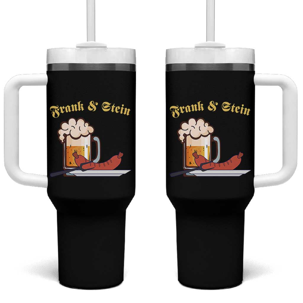 Funny Frank & Stein Tumbler With Handle German Beer Drinking Oktoberfest Sausage - Wonder Print Shop
