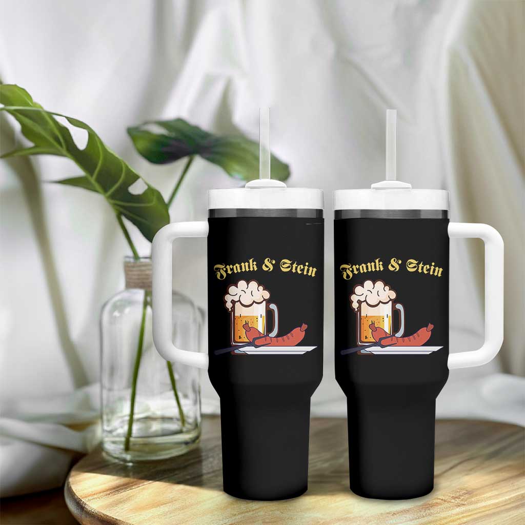 Funny Frank & Stein Tumbler With Handle German Beer Drinking Oktoberfest Sausage - Wonder Print Shop