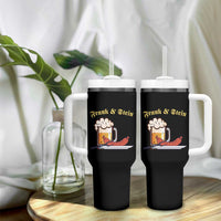 Funny Frank & Stein Tumbler With Handle German Beer Drinking Oktoberfest Sausage - Wonder Print Shop