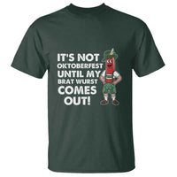 Funny Oktoberfest T Shirt It's Not Oktoberfest Until My Brat Wurst Comes Out Sausage Lederhosen - Wonder Print Shop