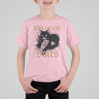 This Cat Lady Votes T Shirt For Kid Black Cat For Harris This Cat Lady Votes Vintage Roses - Wonder Print Shop