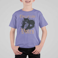 This Cat Lady Votes T Shirt For Kid Black Cat For Harris This Cat Lady Votes Vintage Roses - Wonder Print Shop