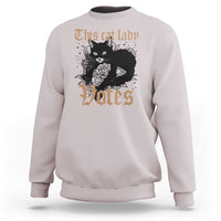 This Cat Lady Votes Sweatshirt Black Cat For Harris This Cat Lady Votes Vintage Roses - Wonder Print Shop
