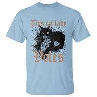 This Cat Lady Votes T Shirt Black Cat For Harris This Cat Lady Votes Vintage Roses - Wonder Print Shop