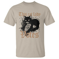 This Cat Lady Votes T Shirt Black Cat For Harris This Cat Lady Votes Vintage Roses - Wonder Print Shop