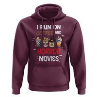 Funny Halloween Hoodie I Run On Coffee And Horror Movies Pumpkin Witch Hat