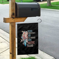 Native American Garden Flag Never Underestimate An Old Woman With Native Blood Dreamcatcher - Wonder Print Shop