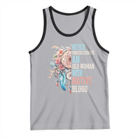Native American Tank Top Never Underestimate An Old Woman With Native Blood Dreamcatcher - Wonder Print Shop