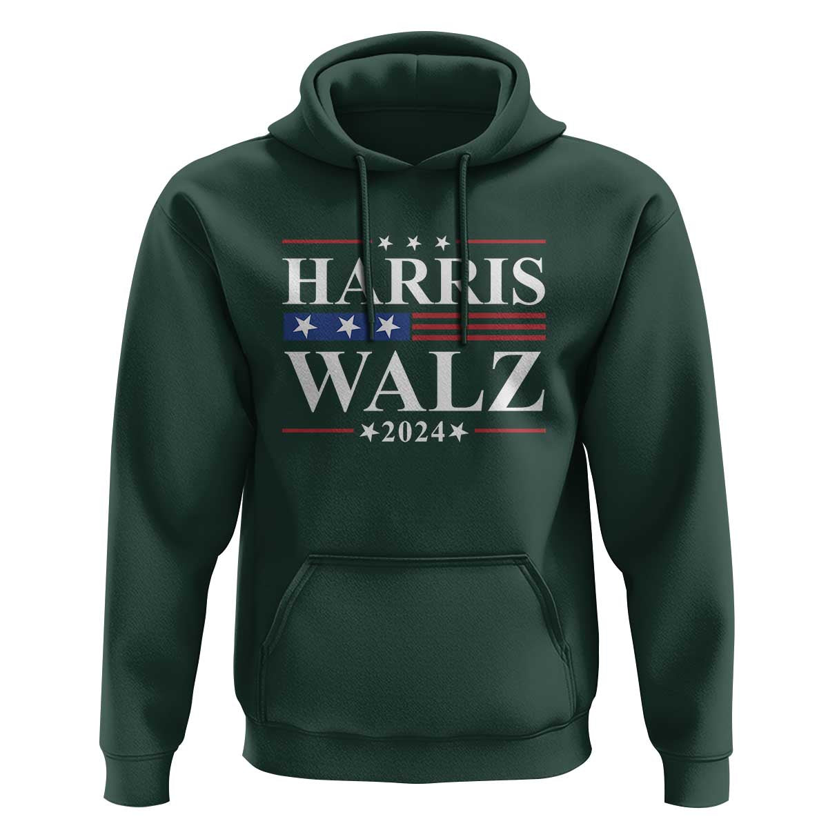 Harris Walz 2024 Hoodie President Election Campaign American Flag - Wonder Print Shop