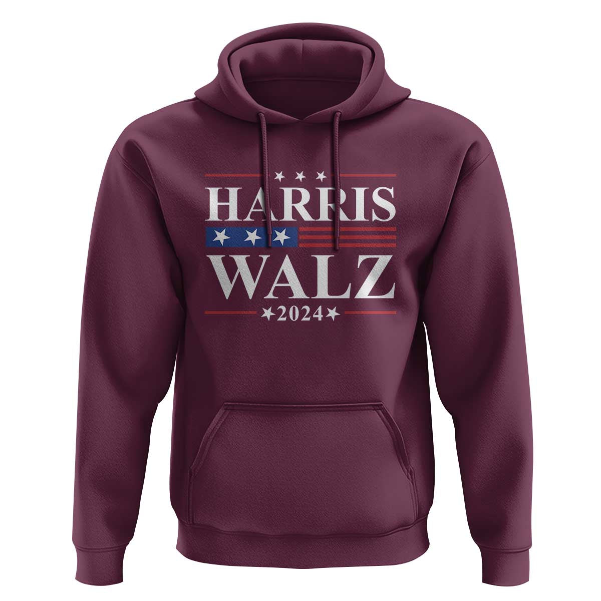 Harris Walz 2024 Hoodie President Election Campaign American Flag - Wonder Print Shop