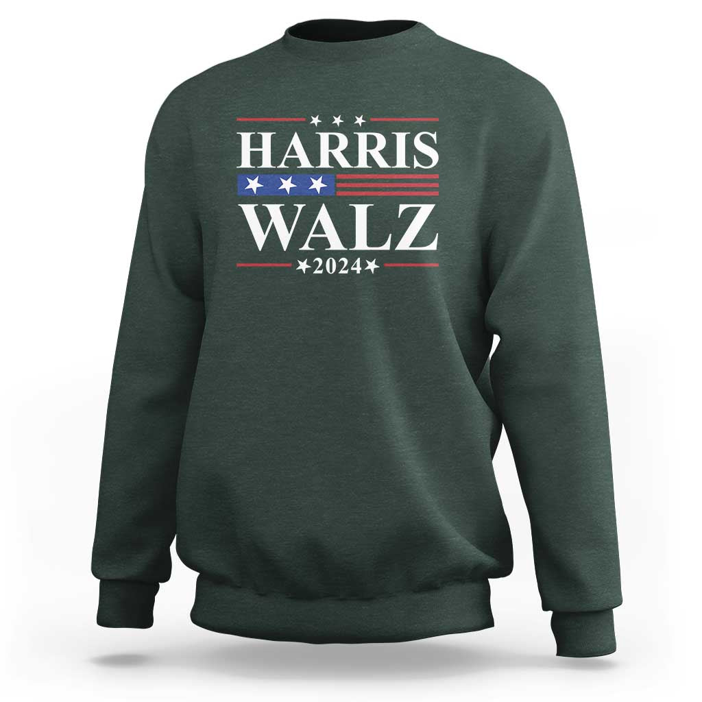 Harris Walz 2024 Sweatshirt President Election Campaign American Flag - Wonder Print Shop