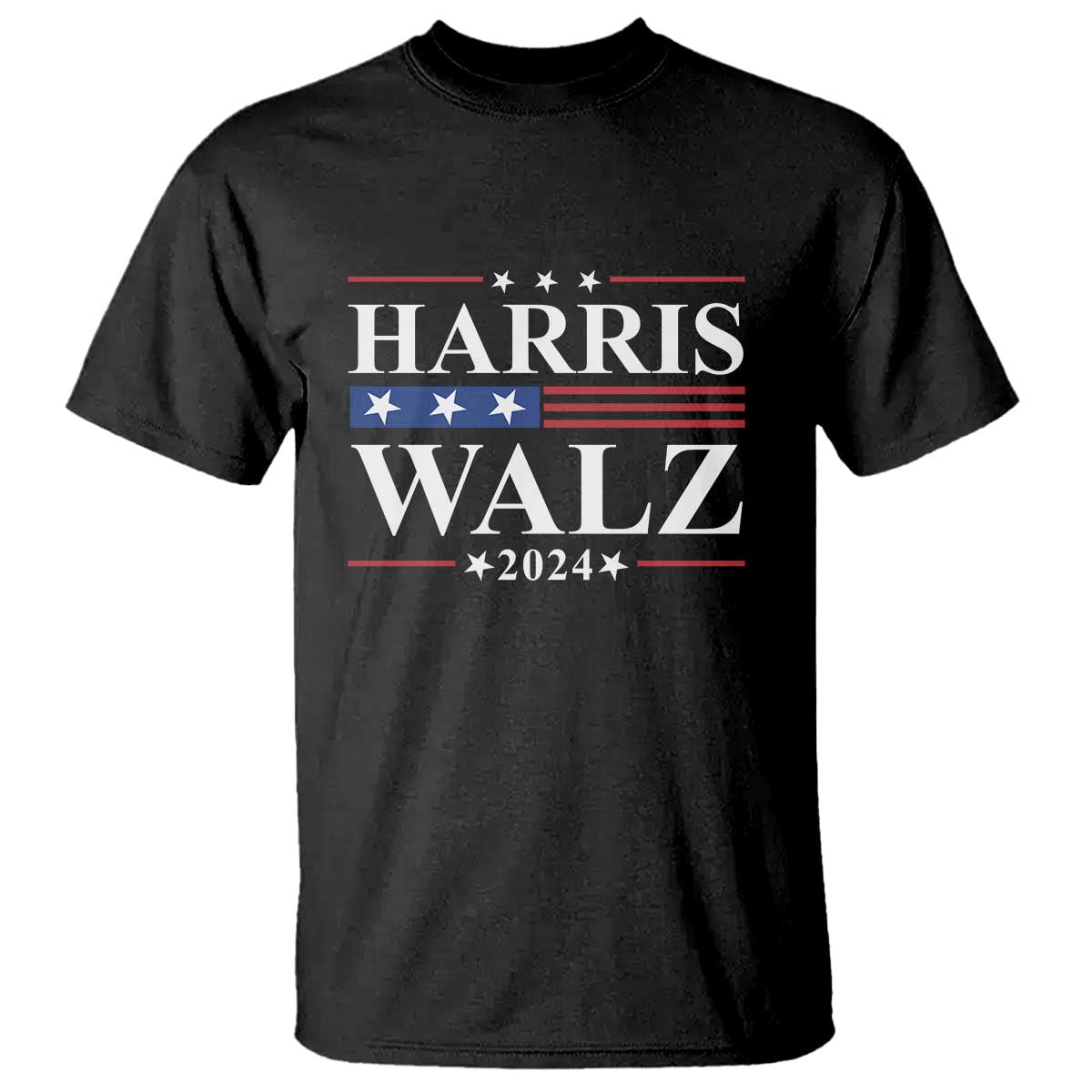 Harris Walz 2024 T Shirt President Election Campaign American Flag - Wonder Print Shop