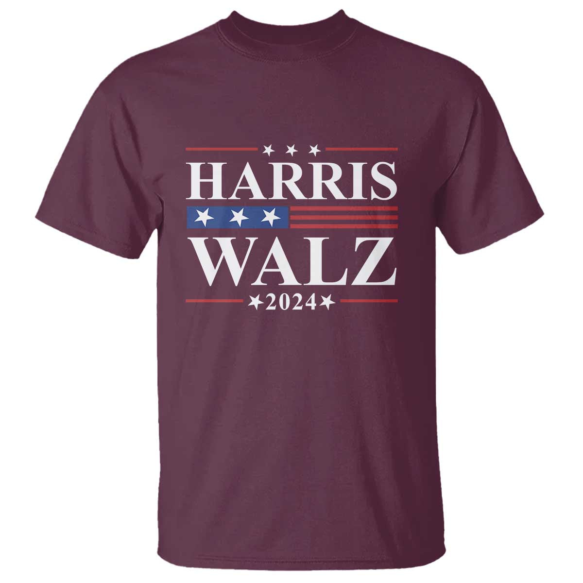 Harris Walz 2024 T Shirt President Election Campaign American Flag - Wonder Print Shop