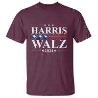 Harris Walz 2024 T Shirt President Election Campaign American Flag - Wonder Print Shop