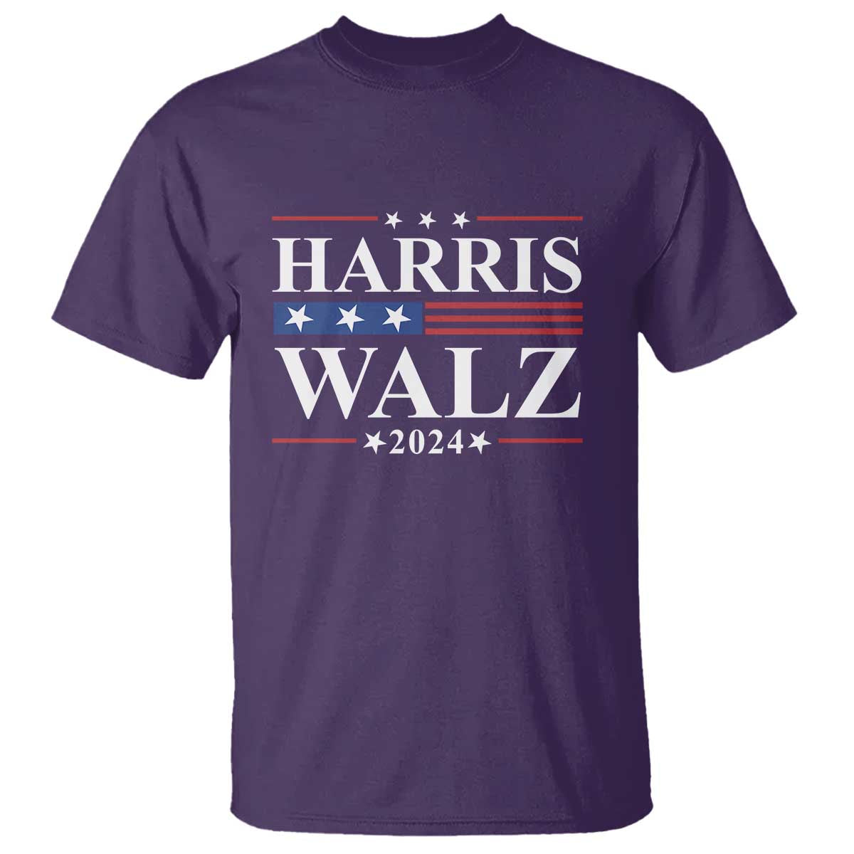 Harris Walz 2024 T Shirt President Election Campaign American Flag - Wonder Print Shop
