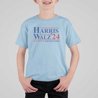 Harris Walz'24 T Shirt For Kid Presidential Election 2024 US Flag - Wonder Print Shop
