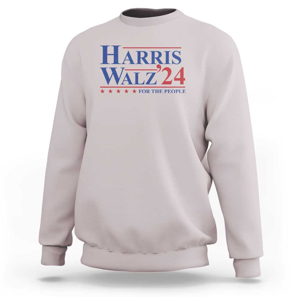 Harris Walz'24 Sweatshirt Presidential Election 2024 US Flag - Wonder Print Shop