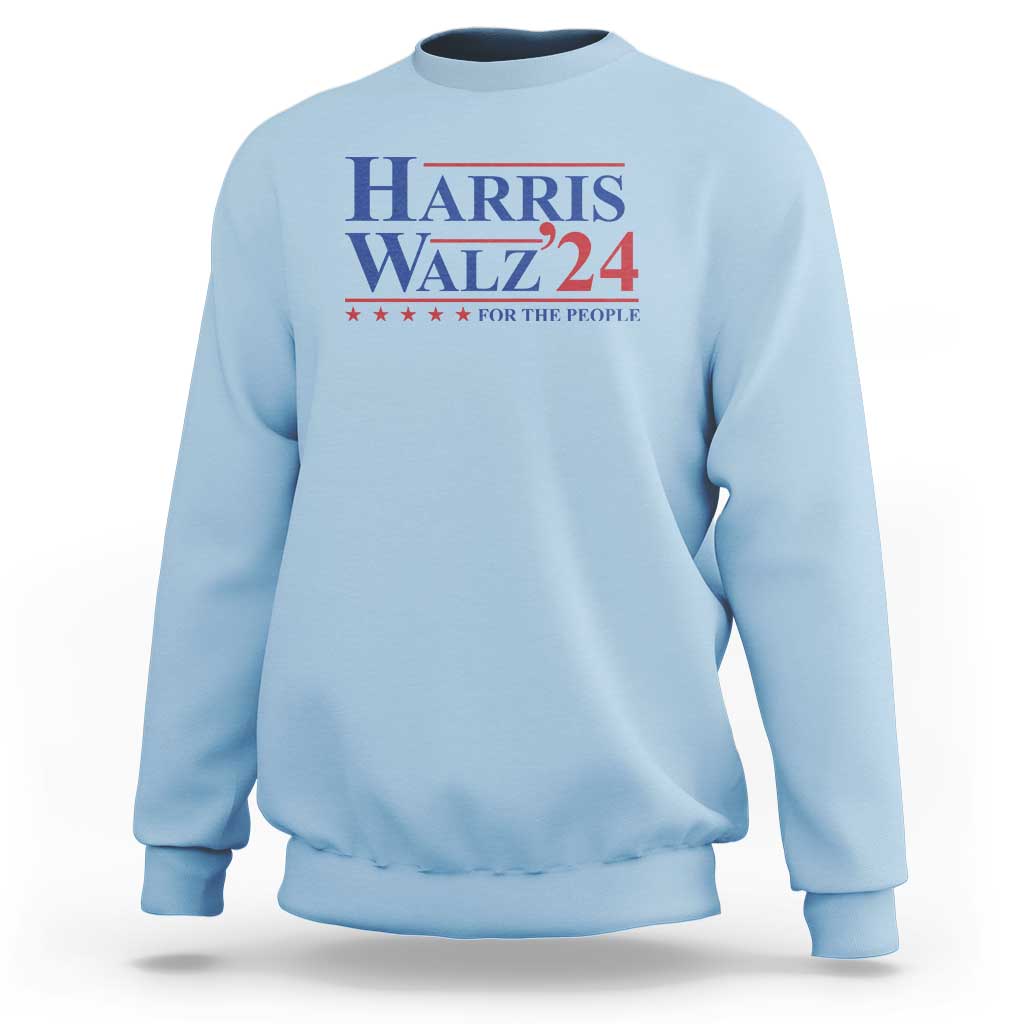 Harris Walz'24 Sweatshirt Presidential Election 2024 US Flag - Wonder Print Shop