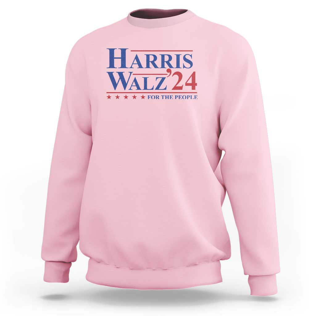 Harris Walz'24 Sweatshirt Presidential Election 2024 US Flag - Wonder Print Shop