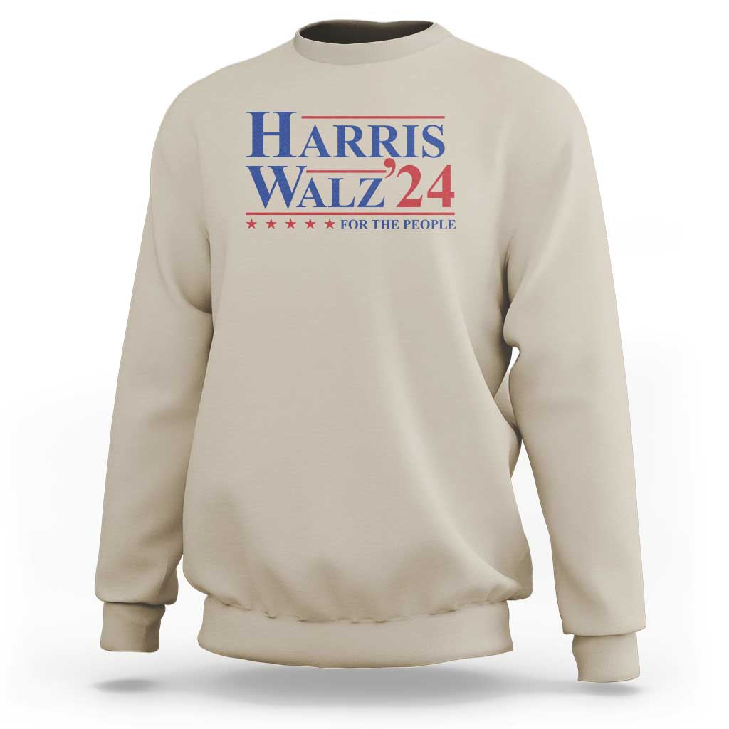 Harris Walz'24 Sweatshirt Presidential Election 2024 US Flag - Wonder Print Shop